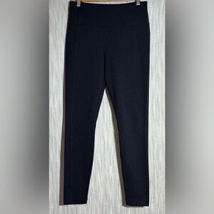 Athleta Blue and Black Herringbone High-Waisted Leggings
